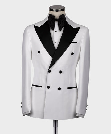 Black Satin Collar White Classic Tuxedo