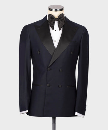 Black Satin Collar Navy Classic Tuxedo