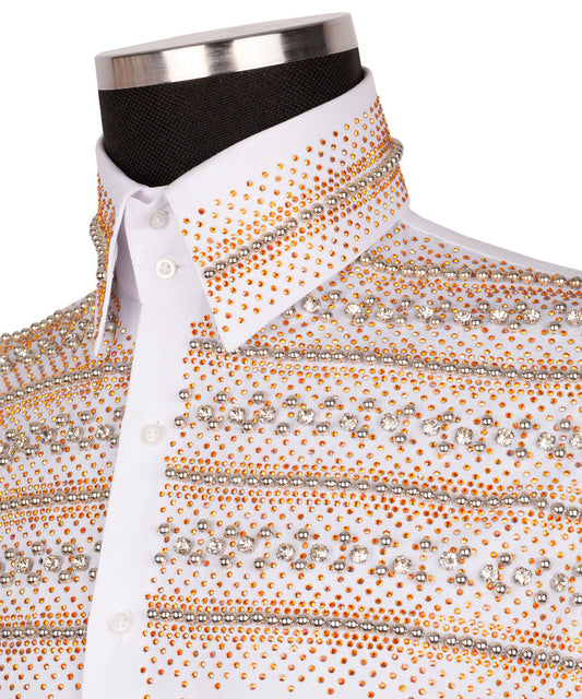 Classic Stones Detailed Shirt - White - HandCrafted Shirts | Black Tuxedo Style
