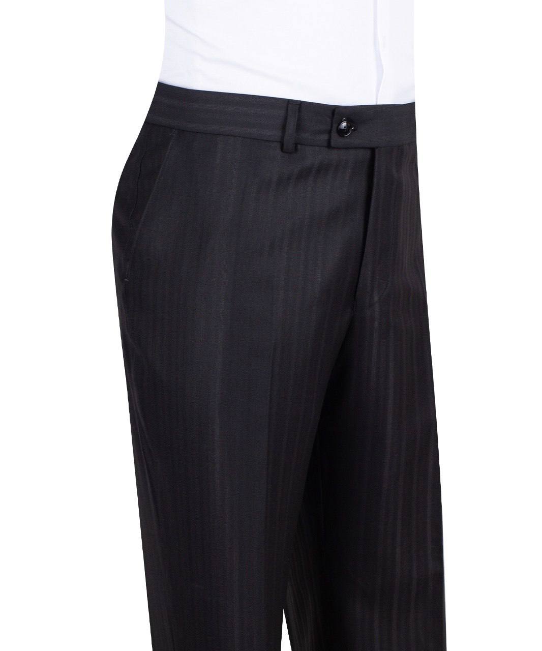 Black wool pinstripe double-breasted suit for men with jacket and trousers