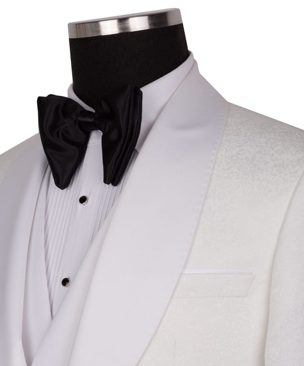 White Shawl Lapel White Tuxedo - Triple Tuxedo | Black Tuxedo Style