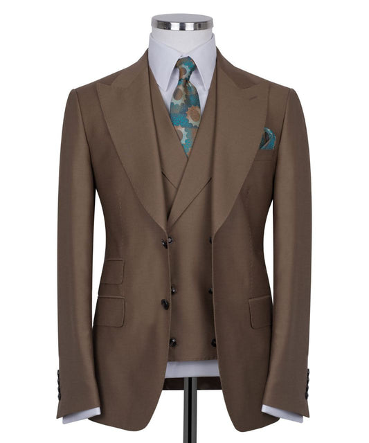 Brown 3-Piece Classic Suit