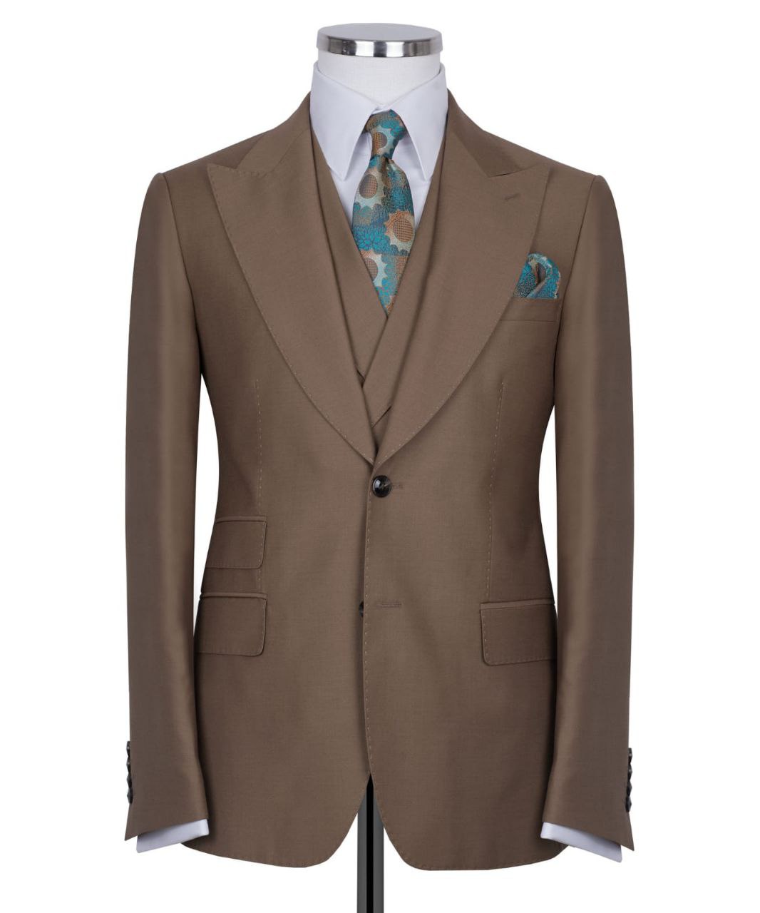 Brown 3-Piece Classic Suit