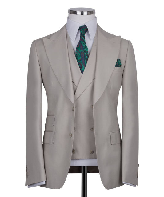 Beige 3-Piece Classic Suit