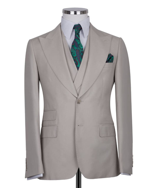 Beige 3-Piece Classic Suit