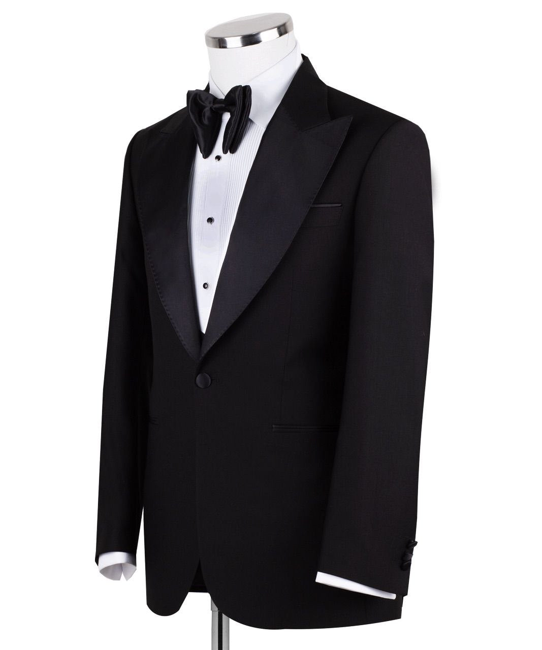 Black Wool Shawl Lapel Three-Piece Tuxedo | Charly Luxury