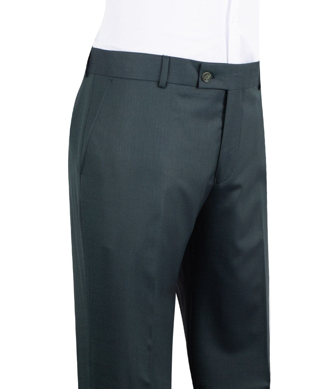 Dark Green Premium Wool Blend Double Breasted Suit | Charly Luxury
