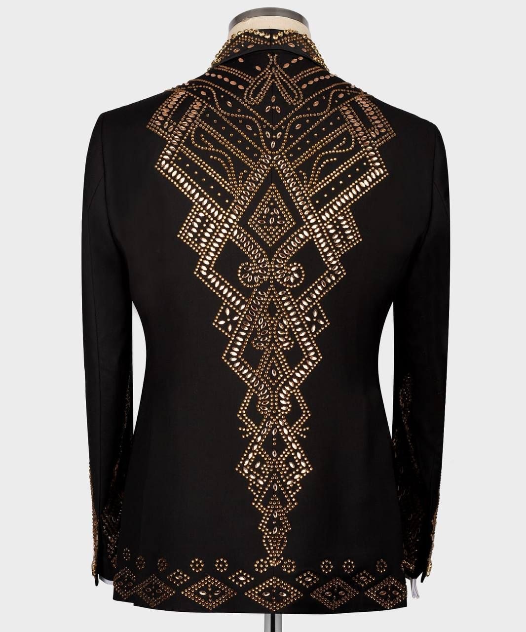Black Gold Embellished Shawl Lapel Tuxedo | Charly Luxury