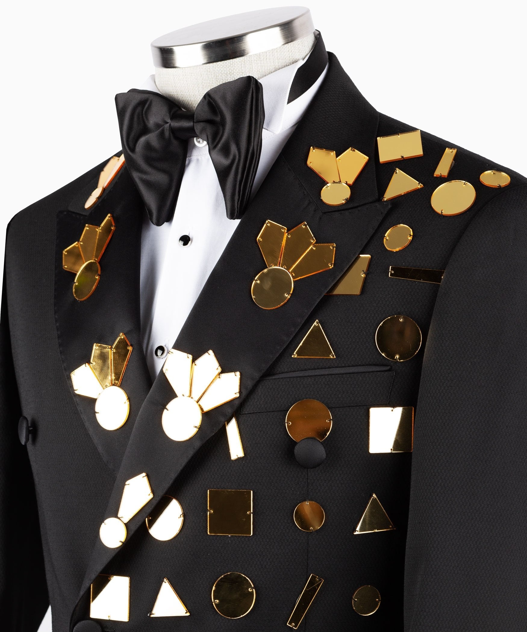Black Embellished Double Breasted Tuxedo | Charly Luxury