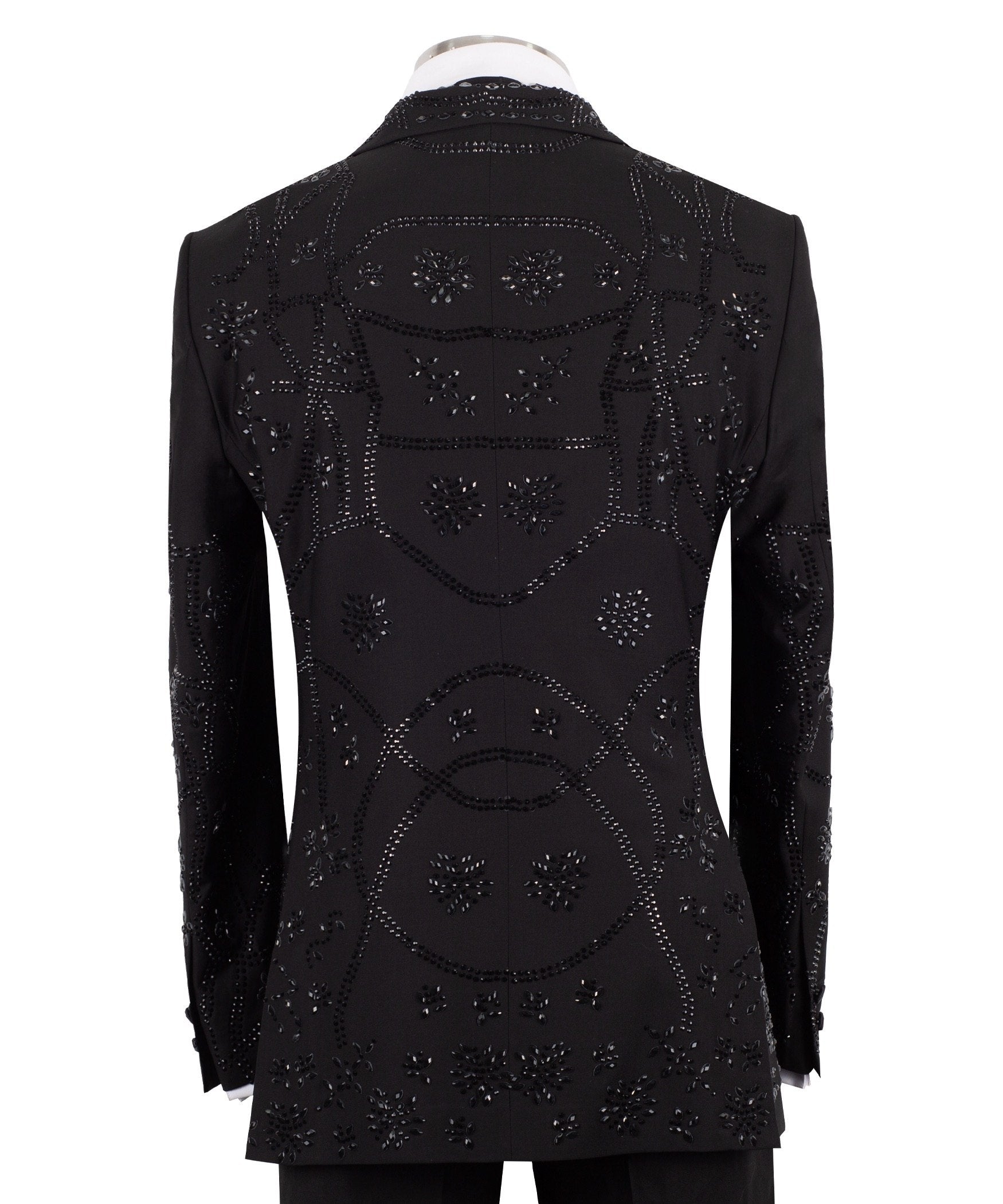 Black Embellished Double Breasted Tuxedo | Charly Luxury