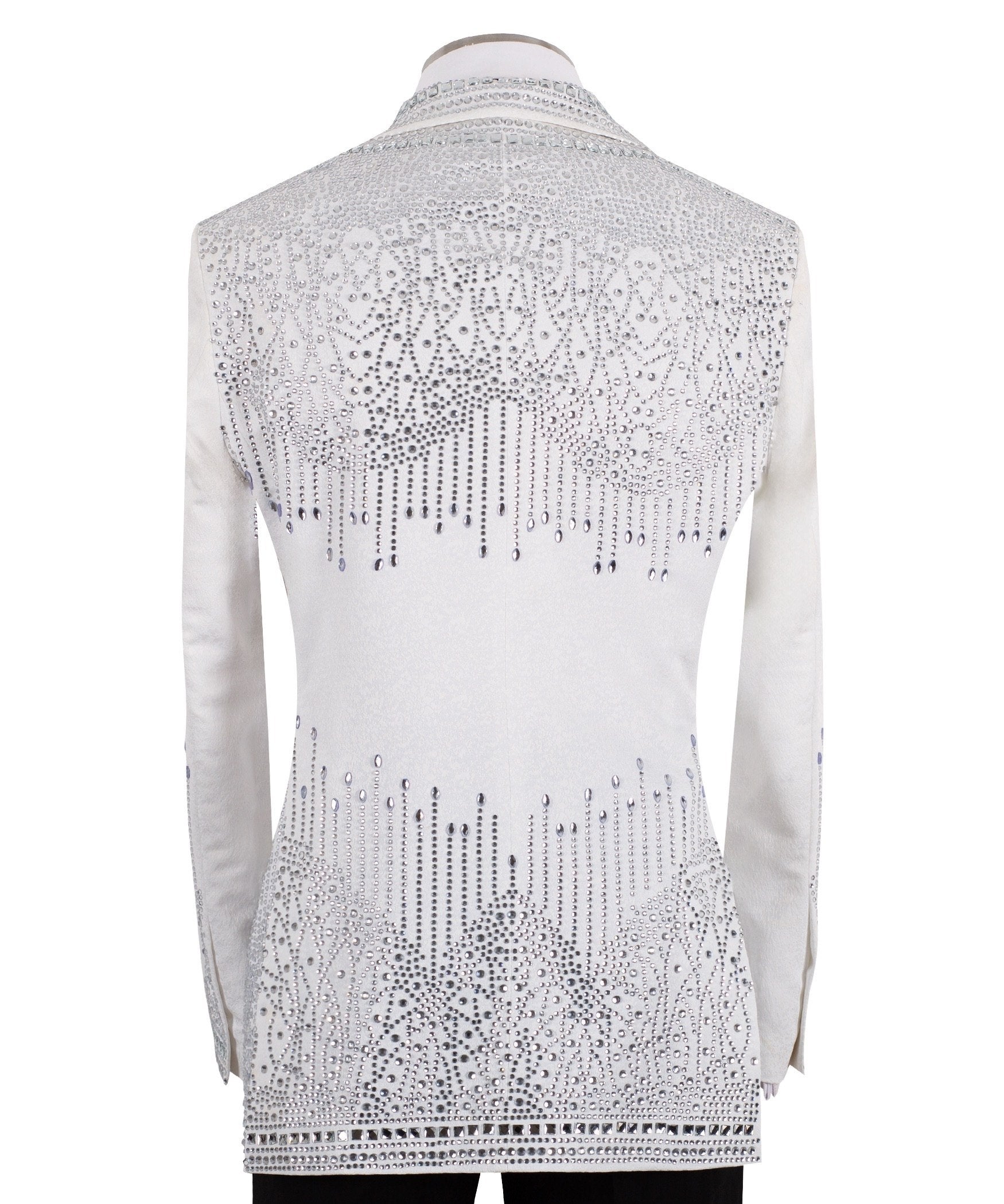 White Embellished Double Breasted Tuxedo | Charly Luxury