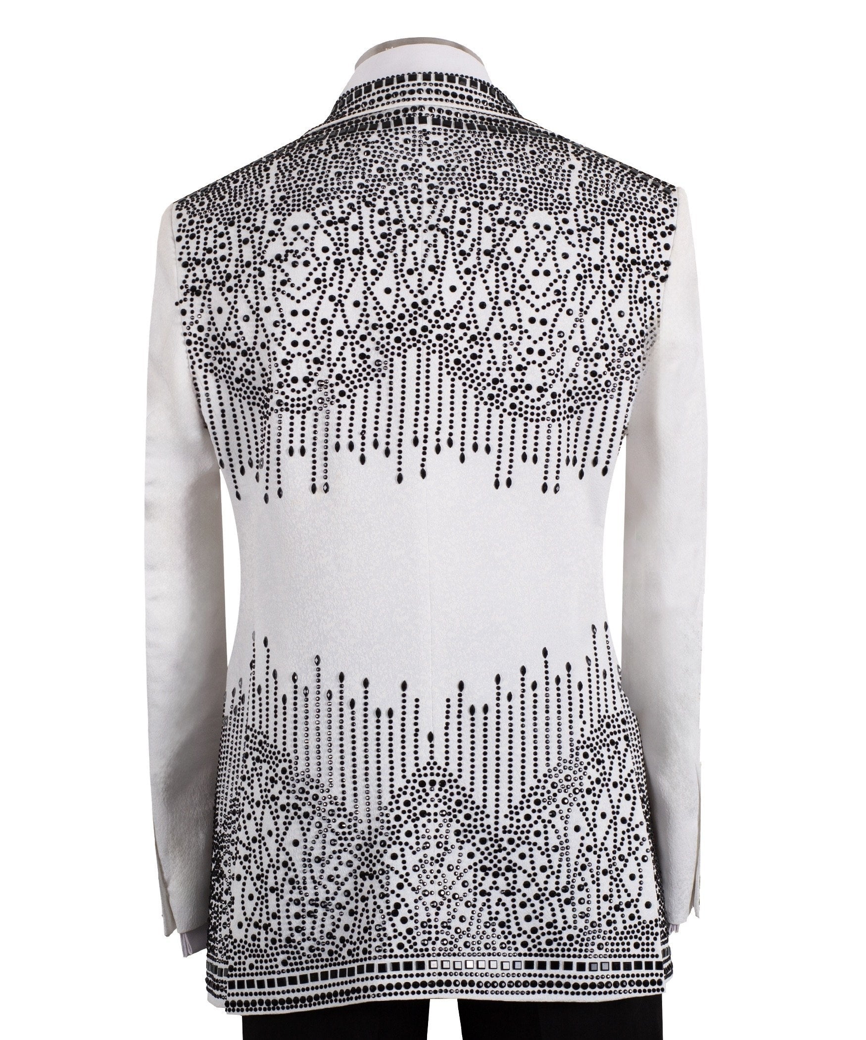 White Embellished Double Breasted Tuxedo | Charly Luxury