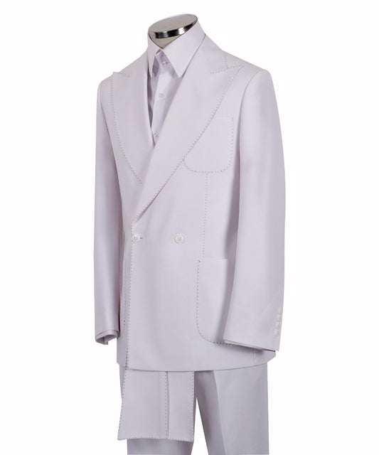 Charly Luxury — Ivory Pure Wool Double-Breasted Suit