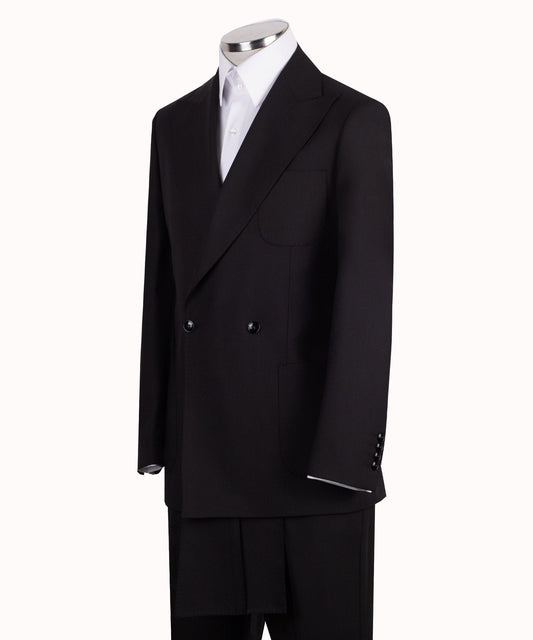 Charly Couture — Atelier Black Peak Lapel Double-Breasted Wool Suit
